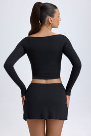 Oh Polly Dalla mini jupe noire taille basse modal