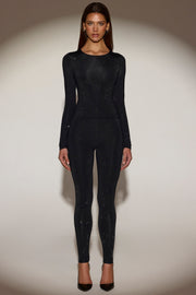 Oh Polly Cassie 14965 leggings jersey noir strass