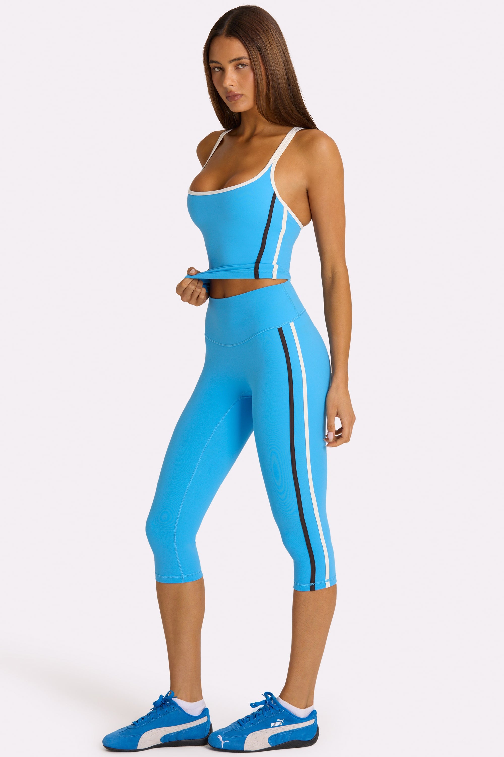 Oh Polly Bo+Tee Soft Active legging capri bleu électrique