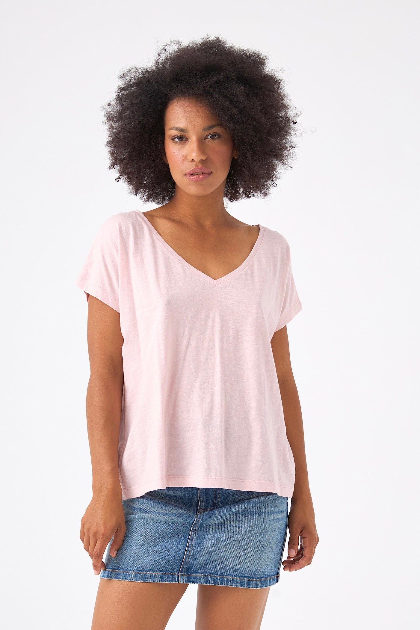 CHICOSOLEIL Roxy tee-shirt rose romance XS-XL col V
