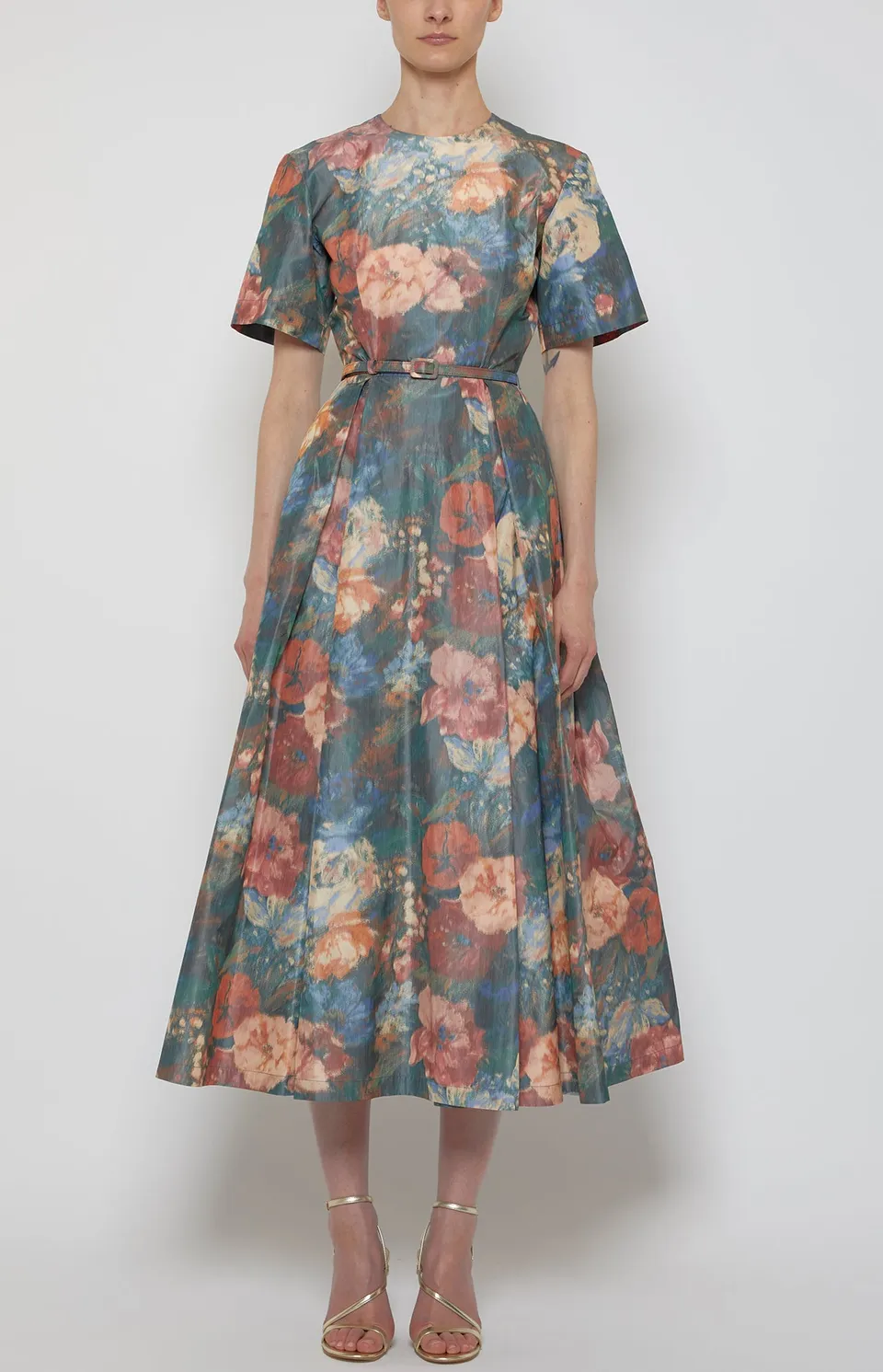 Prabal Gurung Short Sleeve Midi Cocktail Dress robe green
