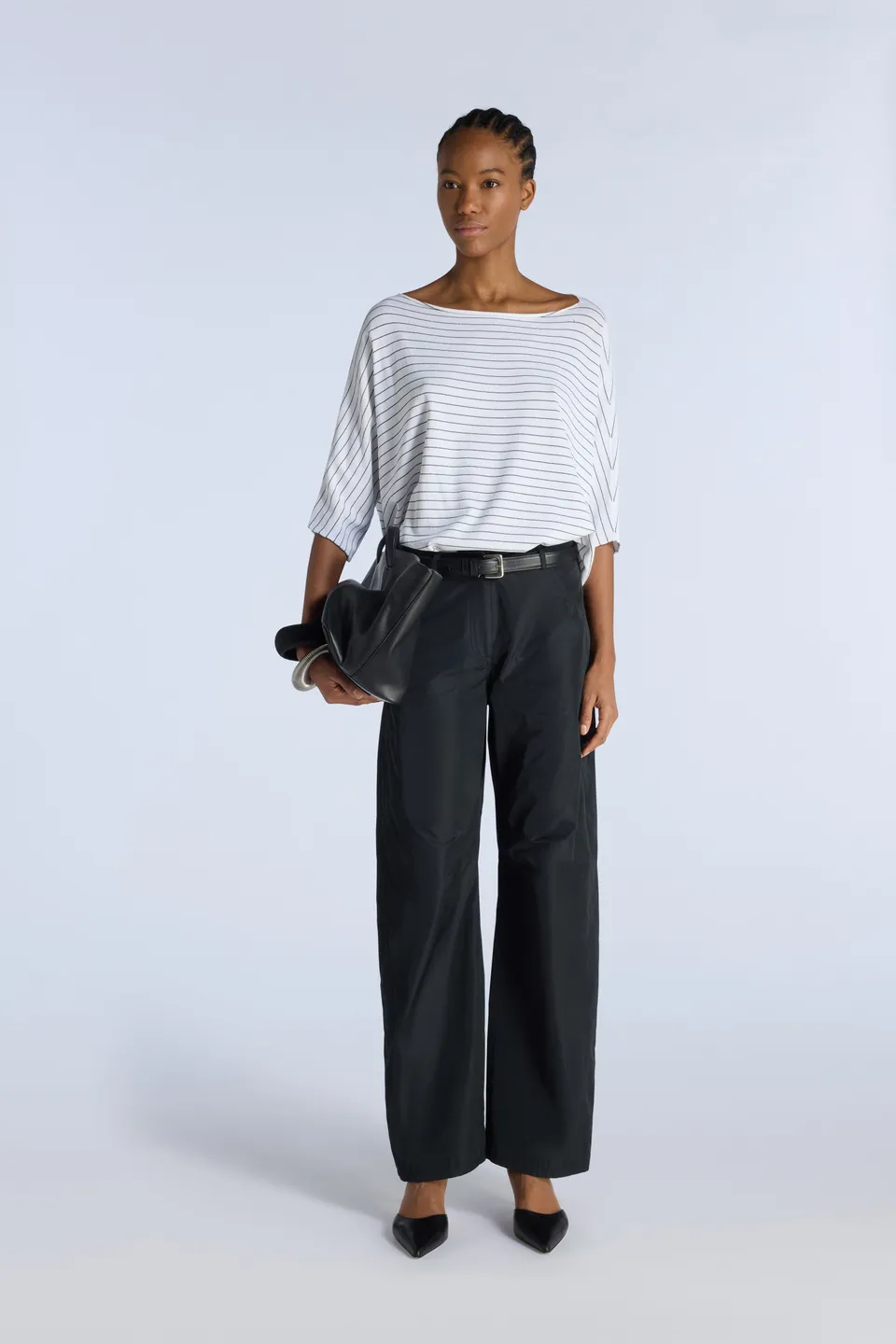 Liviana Conti Wilma pull rayé blanc nuit