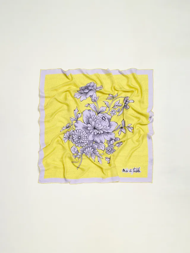 MII Mii à table Carré Soie 110 foulard Vaisselle 110x110