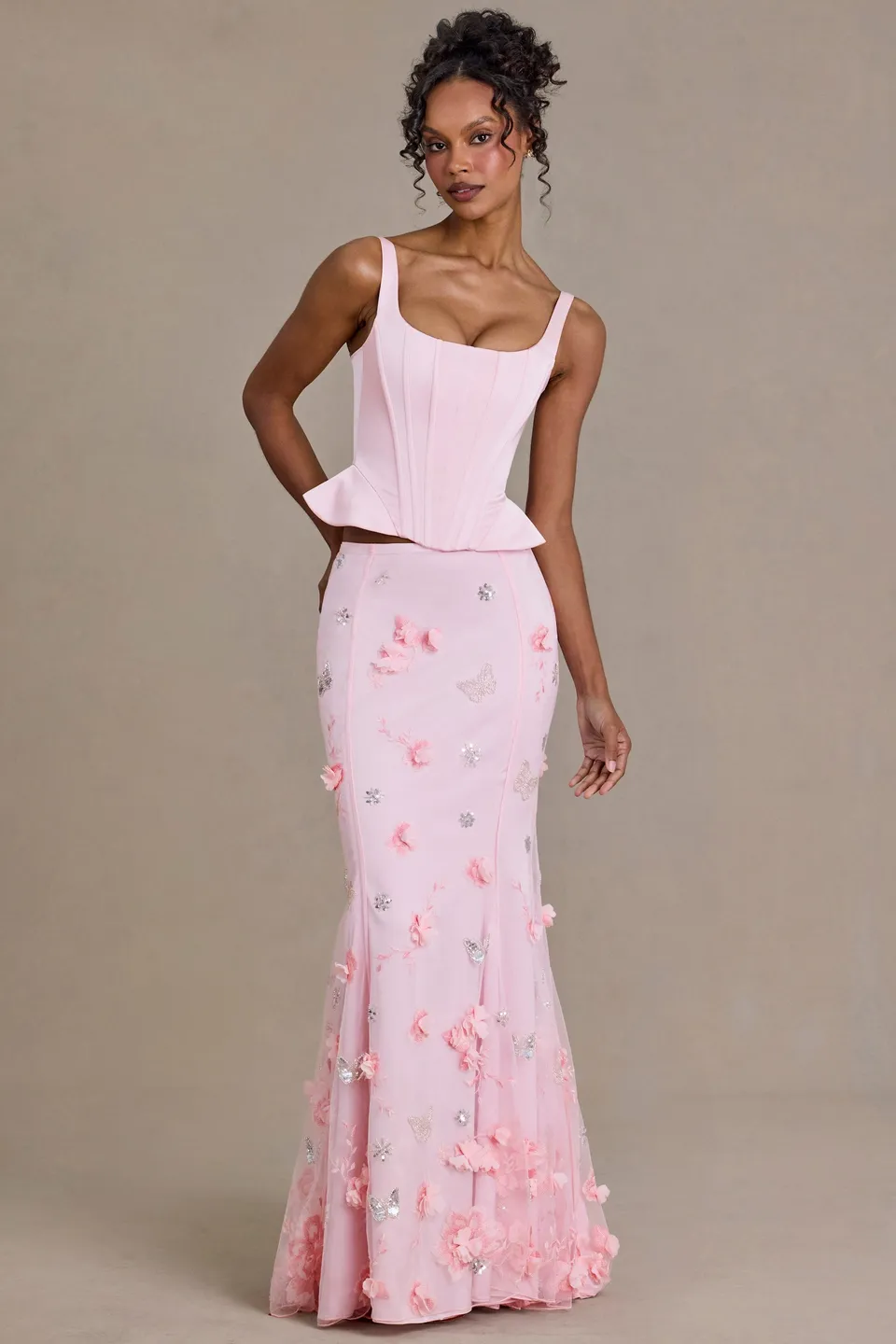 Oh Polly top corset satin rose baby bustier