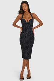 Oh Polly Leonara robe midi licou pois noir