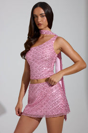 Oh Polly Embellished Cosette top rose perles