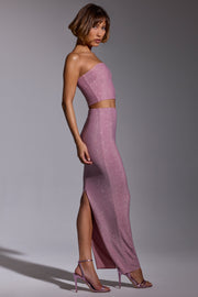 Oh Polly Melisande jupe maxi rose clair strass