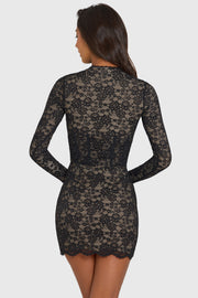Oh Polly Dresses Zorra robe mini dentelle noire