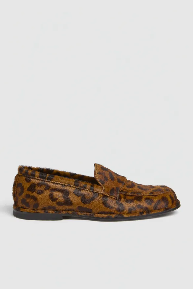 Liviana Conti Guia mocassin cuir imprimé camel
