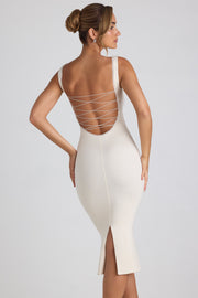 Oh Polly Navi robe midaxi ivoire dentelle modal