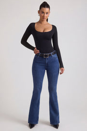 Oh Polly Jacey jean flare taille haute indigo wash