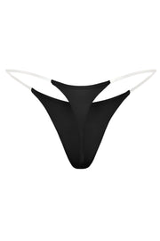 Oh Polly string sans couture bretelle claire noir
