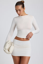 Oh Polly Alia 8641 top blanc froncé manches longues
