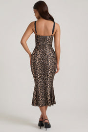 Oh Polly Valentina 12669 robe midaxi léopard corset