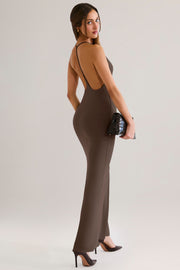 Oh Polly Leire Robe longue marron modal dos nu