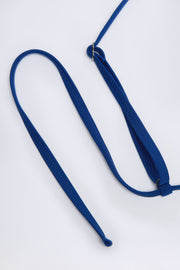Oh Polly Montauk haut bikini triangle bleu marine rayé