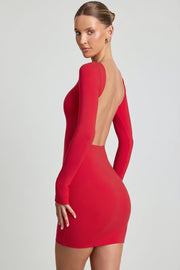 Oh Polly Lyla robe mini rouge cerise dos nu