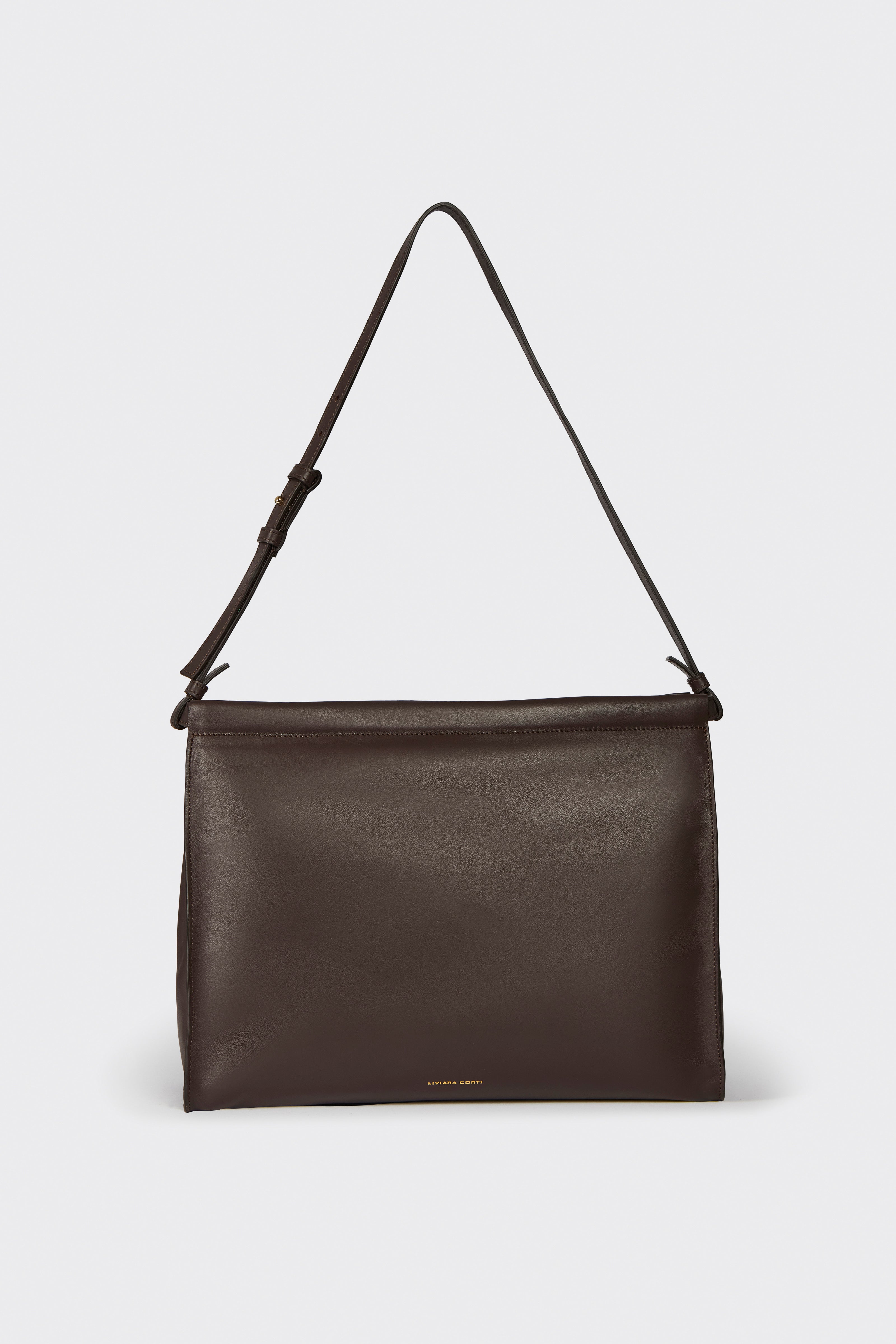 Liviana Conti Piper sac bandoulière noir cuir lisse