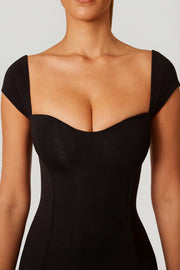 Oh Polly Dolcezza 5849 robe longue noire modal moulante