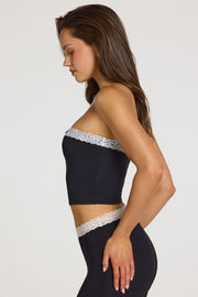 Oh Polly Tali top bandeau modal noir dentelle