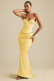 Oh Polly Araminta 11361 Top Corset Satin Jaune Pastel