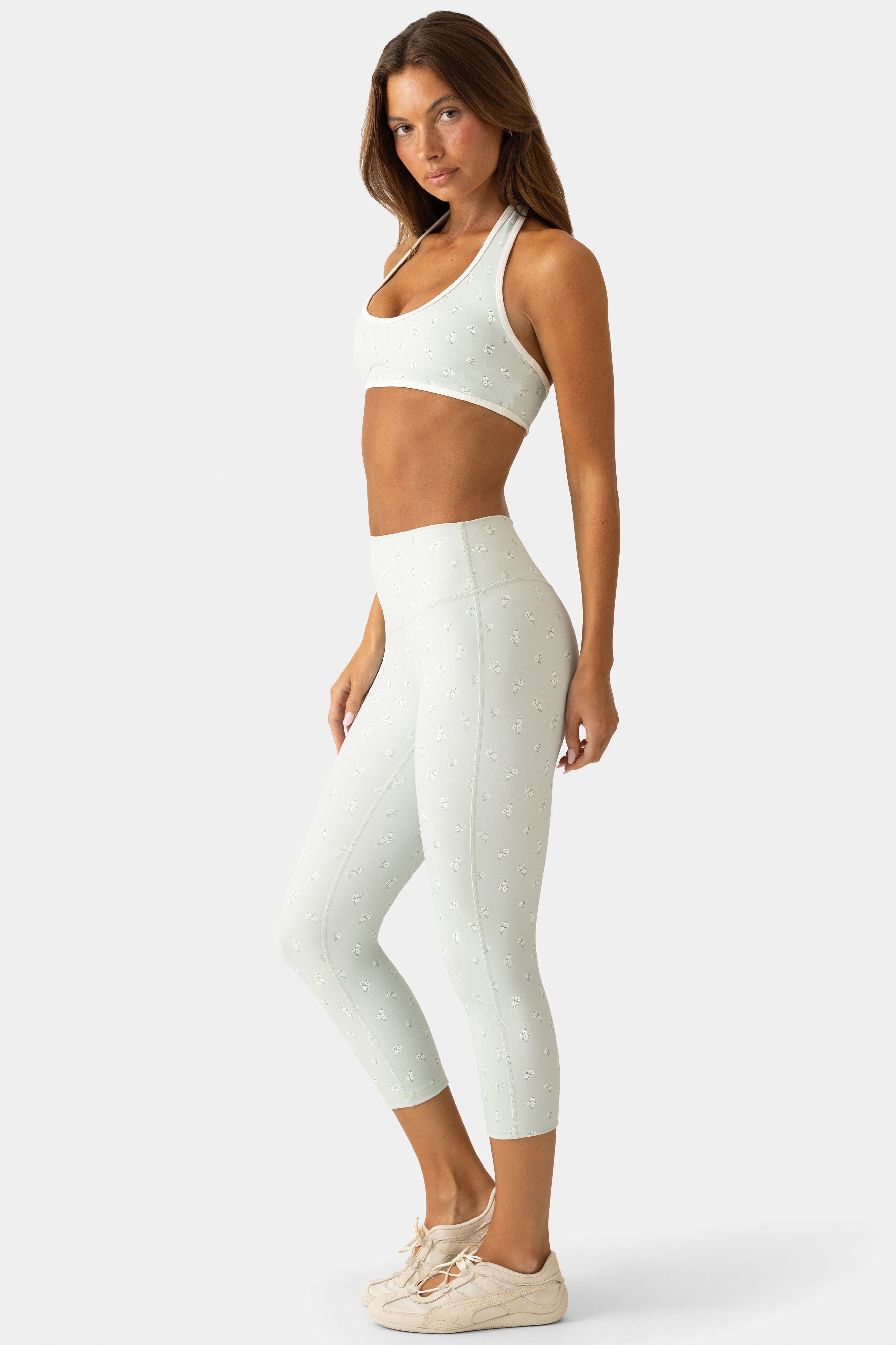Oh Polly Bo+Tee legging capri taille haute matcha meadow