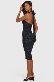 Oh Polly Leonara robe midi licou pois noir