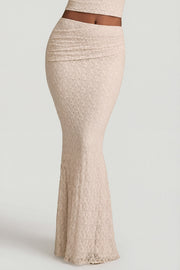 Oh Polly Vanda jupe maxi dentelle ivoire