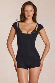 Oh Polly Jumpsuits combishort noir modal dentelle