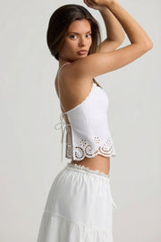 Oh Polly Vasilia camisole coton blanc dos nu broderie