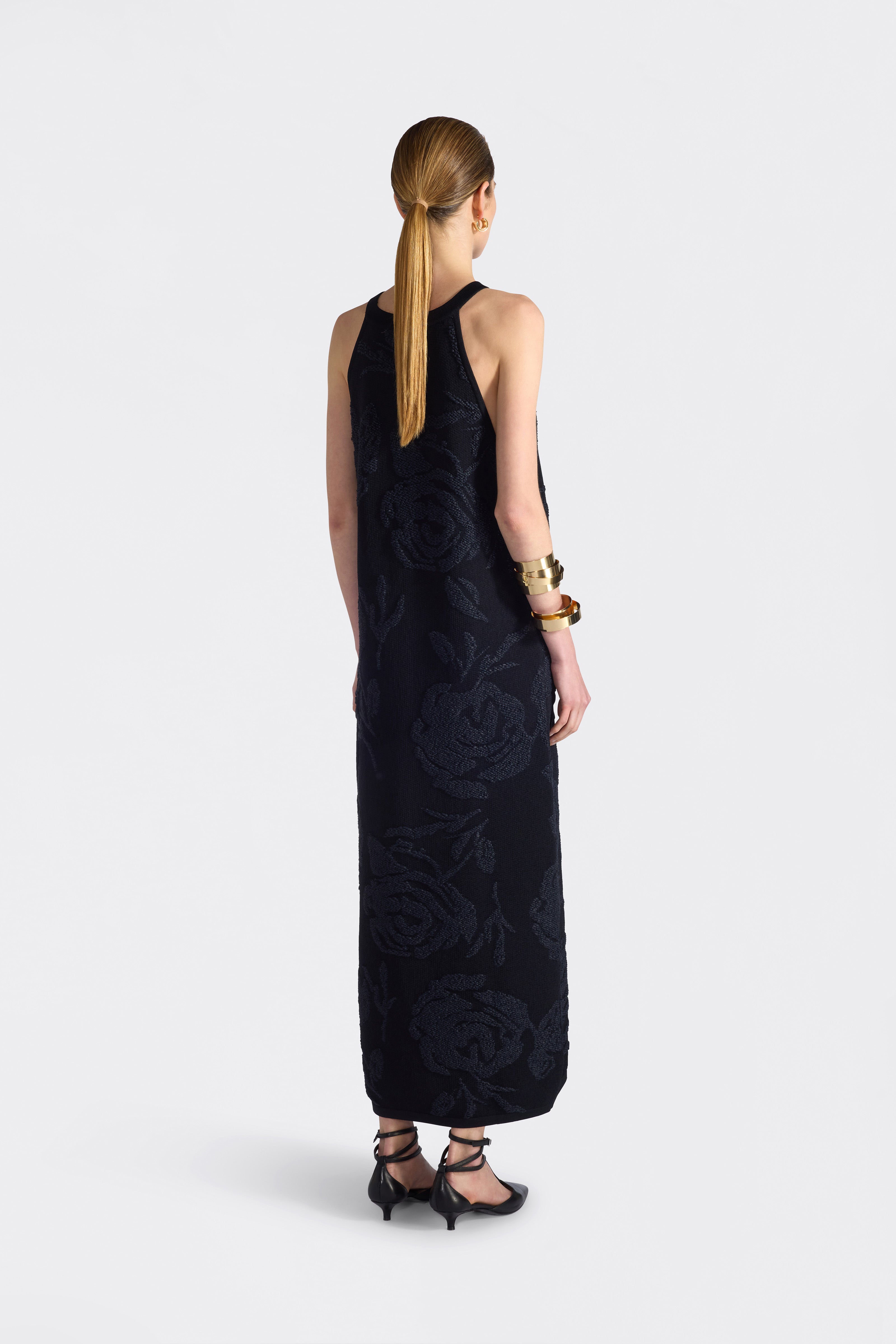 Liviana Conti Fidele robe longue noire viscose sans manches