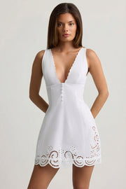 Oh Polly Calina mini robe coton blanche ajourée