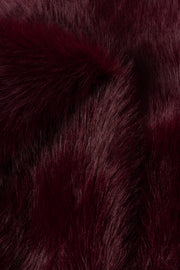Oh Polly Noemi manches fausse fourrure bordeaux satin