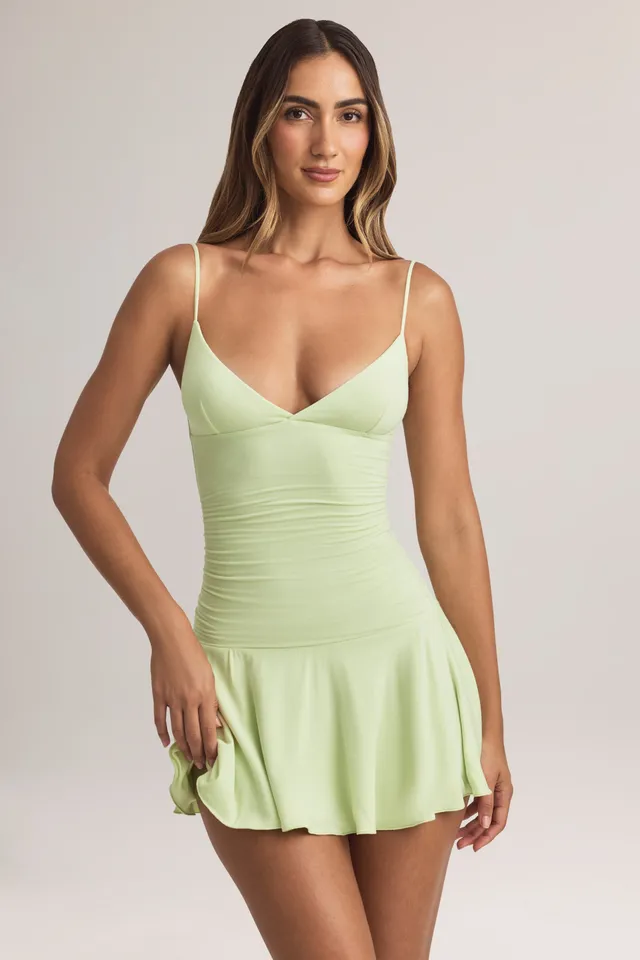 Oh Polly Dresses 14169 mini robe vert sauge modal
