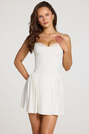 Oh Polly Delphine 16100 mini robe blanche modal dentelle