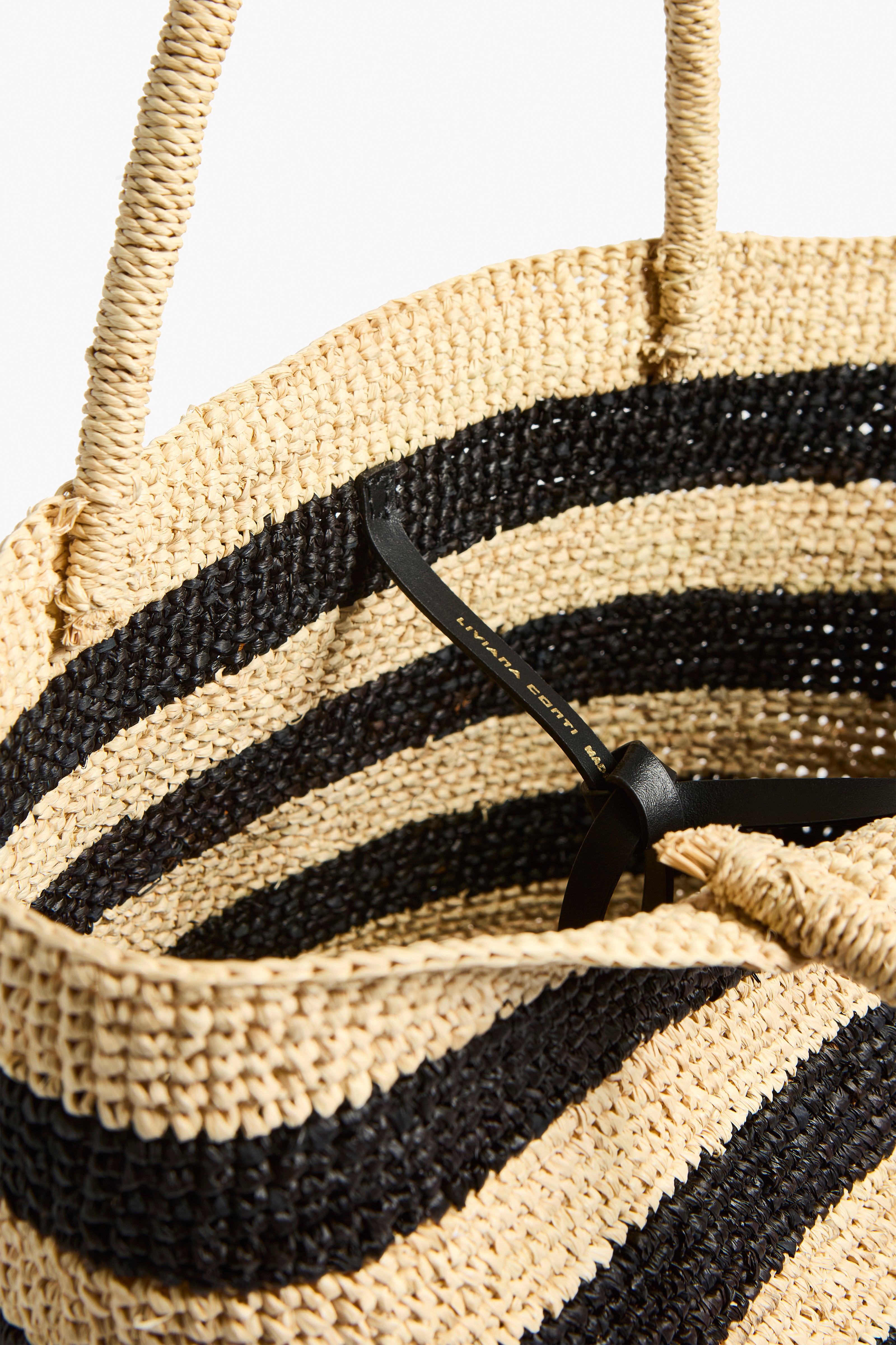 Liviana Conti Amelie A6SA79 tote bag rayé raphia