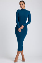 Oh Polly Aggie robe midaxi sarcelle modal dos croisé