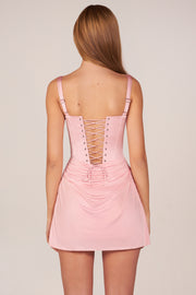 Oh Polly Lia Mini Robe Satin Rose Poudré 15906