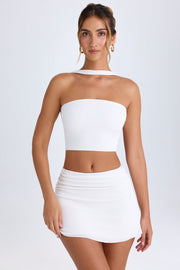 Oh Polly Kika jupe mini blanche taille mi-haute