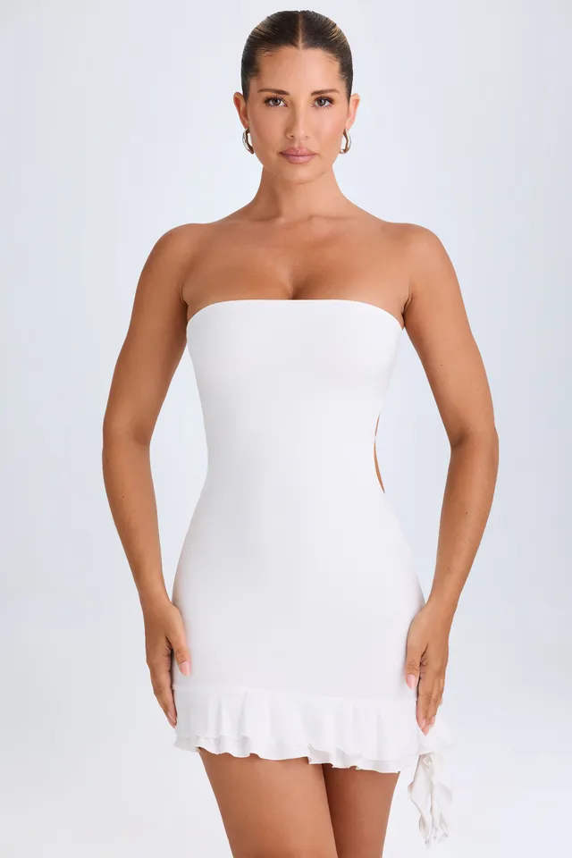 Oh Polly Misa 10174 robe mini blanche bandeau volants