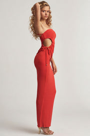 Oh Polly Skirts jupe maxi rouge piment jersey