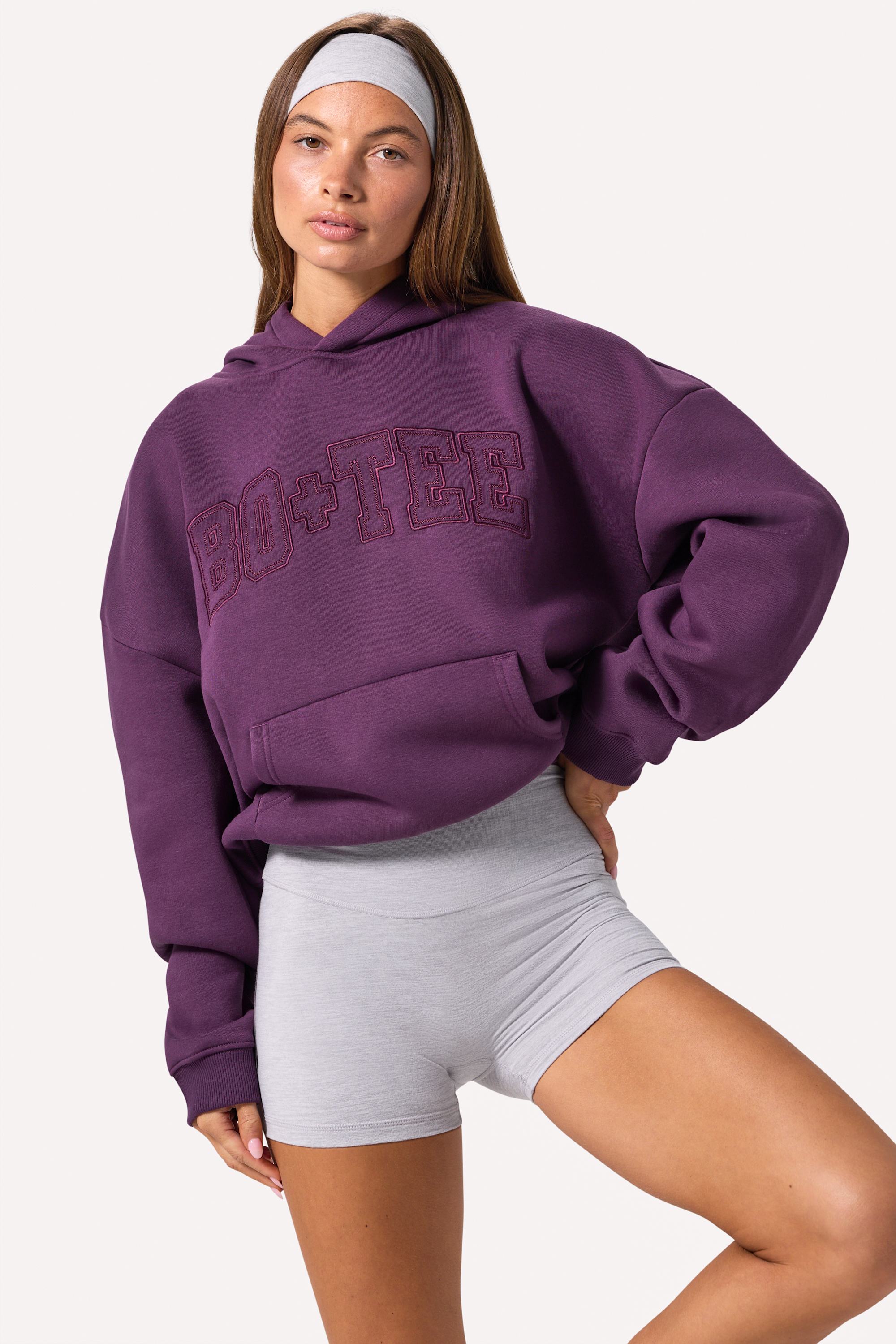 Oh Polly Knitwear Hoodie BT02578 sweat à capuche prune oversize