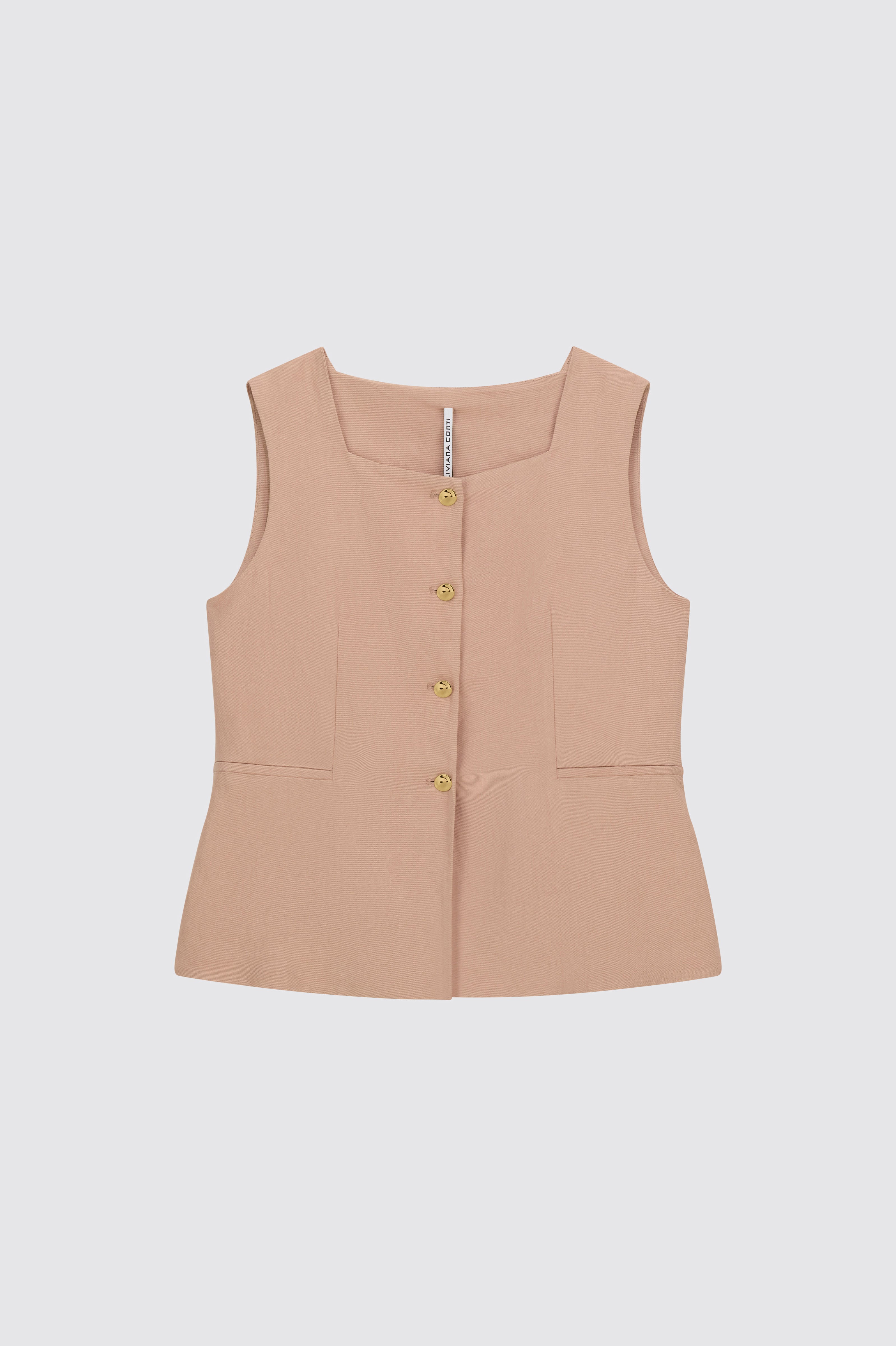Liviana Conti Bobby gilet tailleur Rose viscose lin