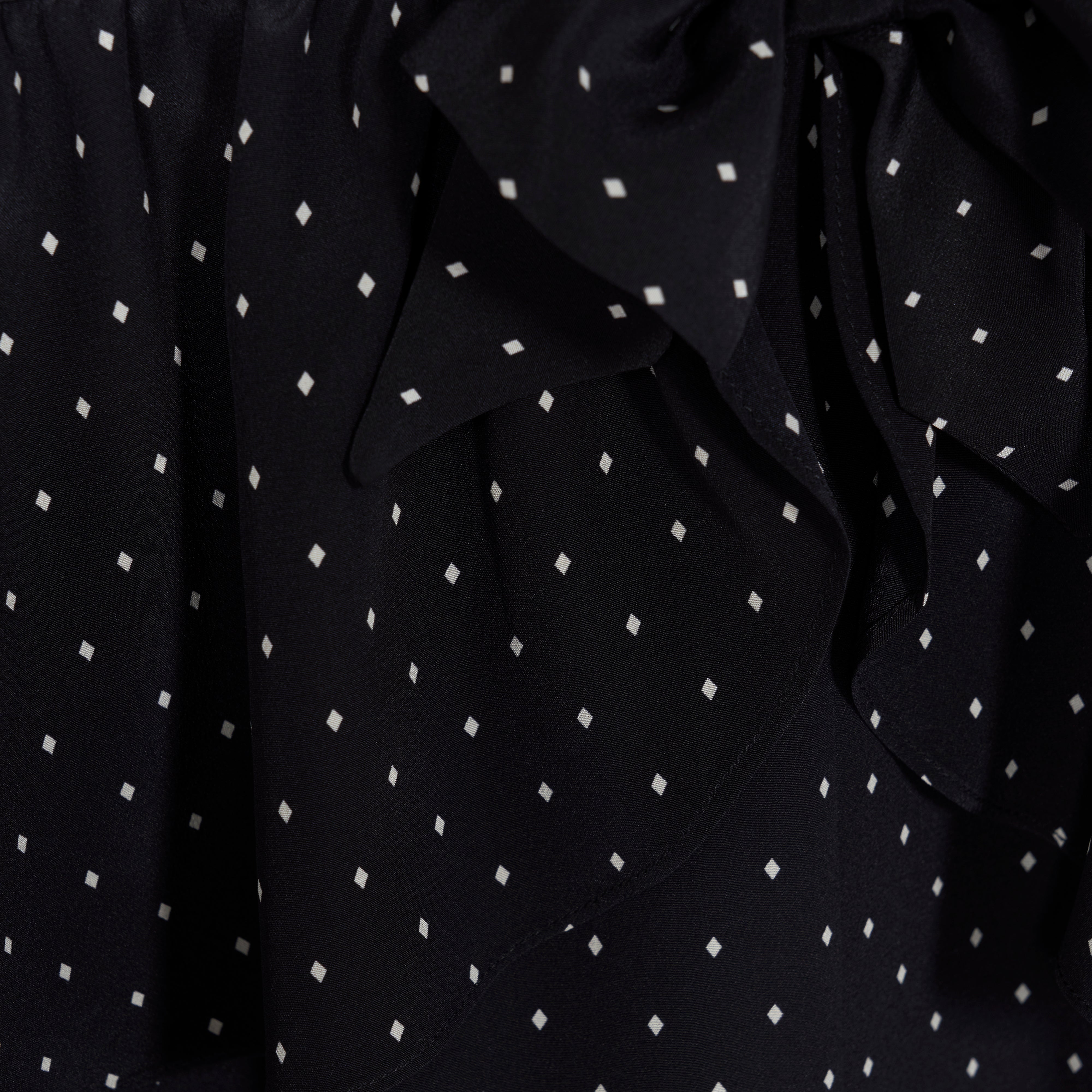 Alessandra Rich Silk Peplum Midi Dress robe noir ivoire 36-46