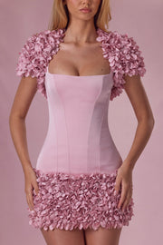 Oh Polly Soretta boléro court rose fleurs 3D