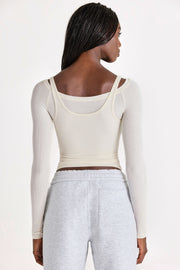 Oh Polly Tops Haut ButterCloud Coconut Côtelé Sculptant