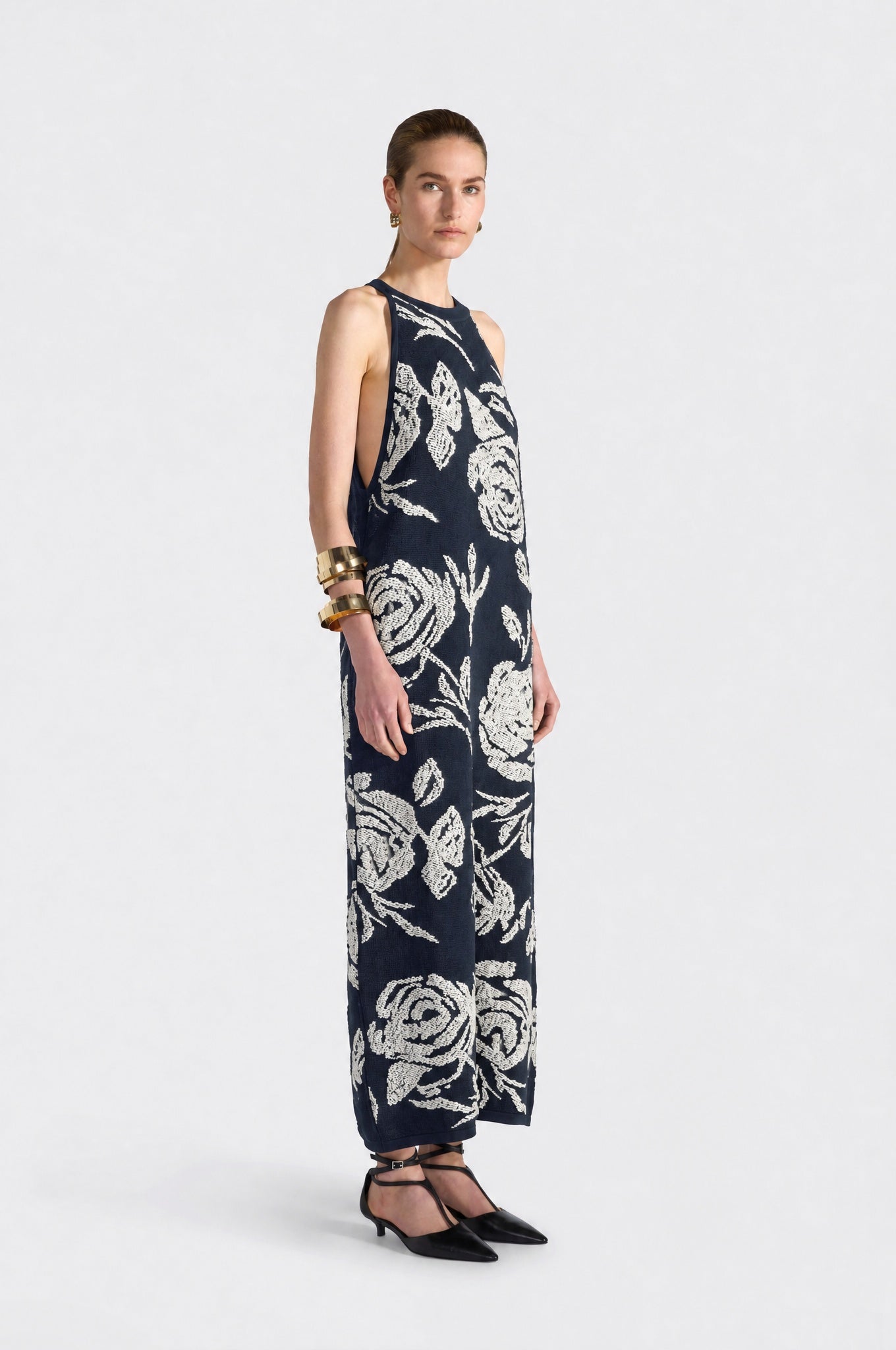 Liviana Conti Fidele robe longue noire viscose sans manches