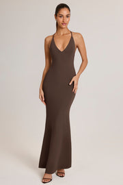 Oh Polly Leire Robe longue marron modal dos nu