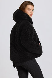 Oh Polly Ski Jacket veste ski noire léopard imperméable