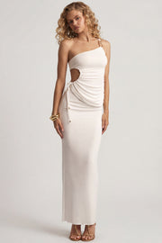 Oh Polly Skirts jupe maxi blanche jersey taille basse